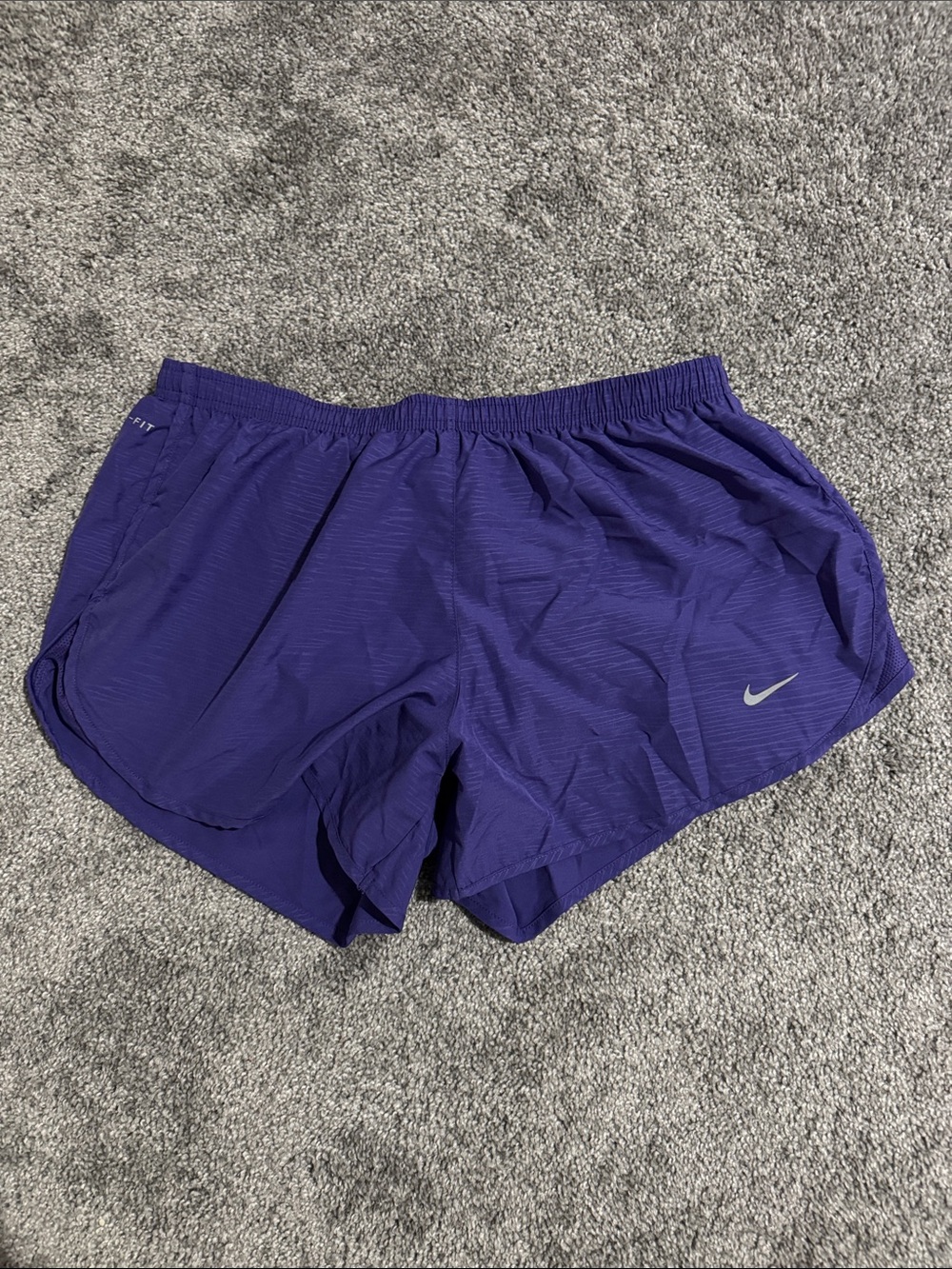 Nike Women's Purple Athletic Running Shorts with Reflective Swoosh